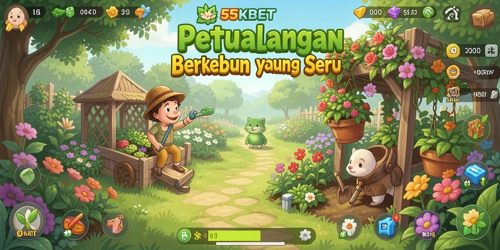 Screenshot gameplay seru 55KBET dengan ladang yang indah.