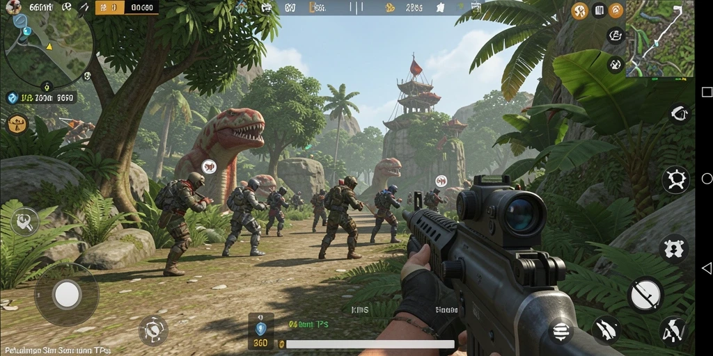 Tangkapan layar menampilkan aksi intens gameplay TPS 66D.