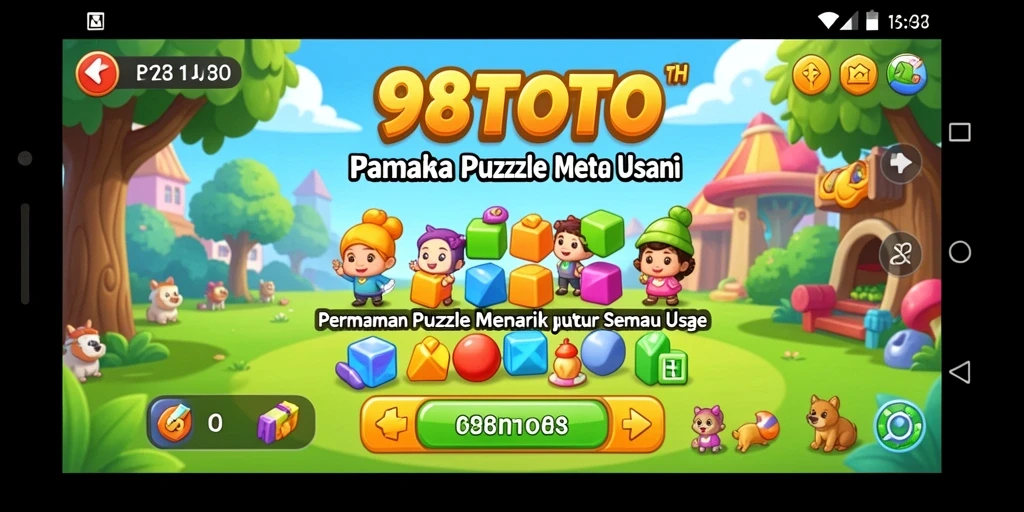 Gameplay seru di 98TOTO dengan tampilan puzzle yang menarik.