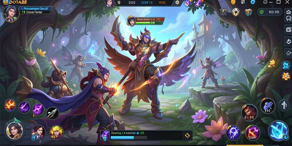 Screenshot DOTA88 menunjukkan aksi petualangan seru di dunia fantasi.
