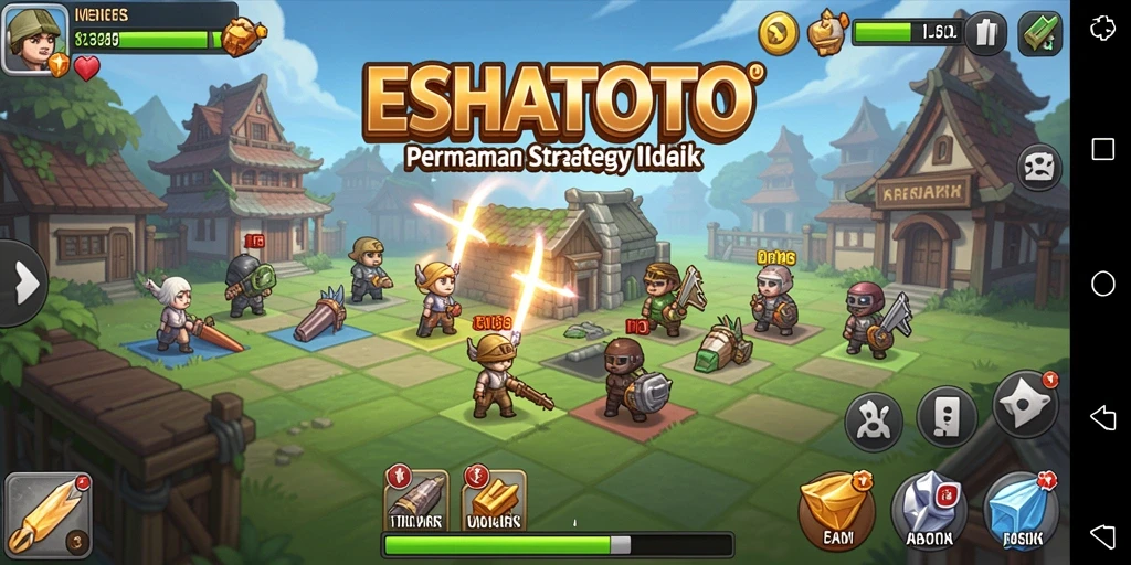 Tangkapan layar menunjukkan karakter dan sumber daya dalam ESHATOTO.