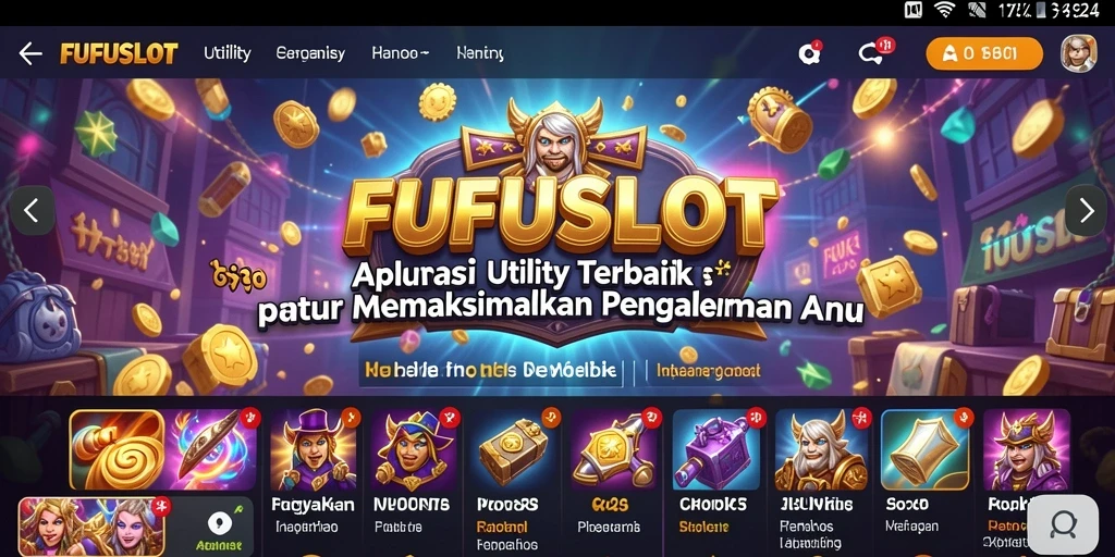 Tampilan utama FUFUSLOT dengan fitur-fitur Utility yang lengkap.