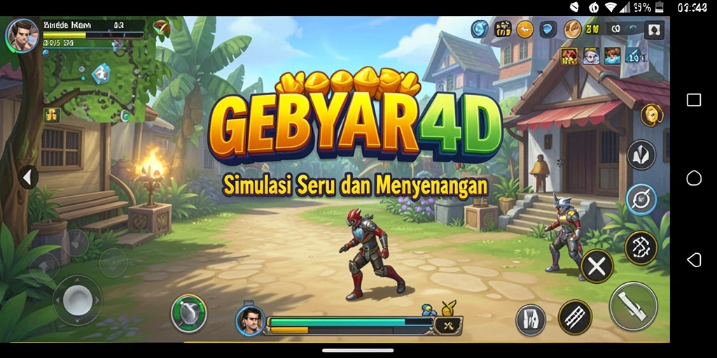 Screenshot gameplay GEBYAR4D menampilkan aksi penuh ketegangan.