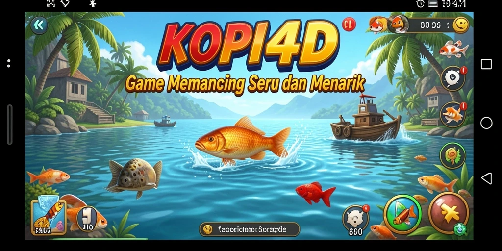 Screenshot KOPI4D menampilkan aksi memancing yang mendebarkan.