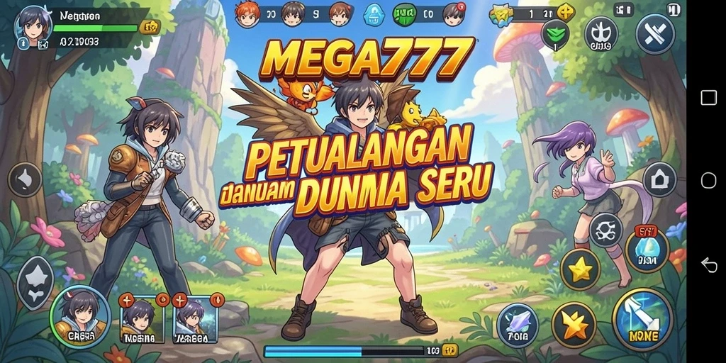Tangkapan layar MEGA777 menampilkan pertarungan karakter anime yang epik.