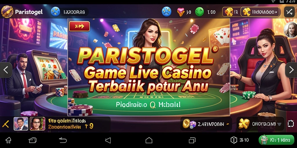 Screenshot PARISTOGEL menampilkan dealer langsung dalam permainan kasino yang menarik.