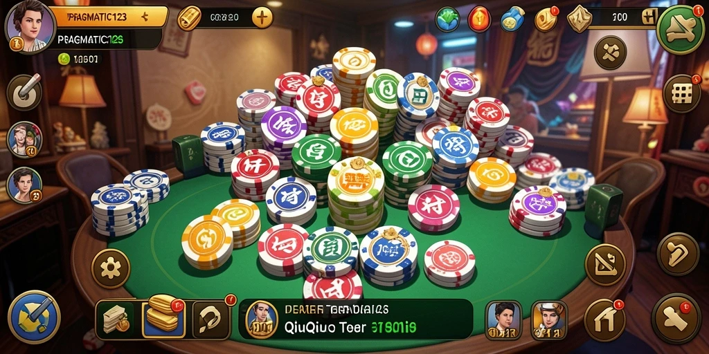Screenshot menunjukkan gameplay menyerukan QiuQiu di PRAGMATIC123.