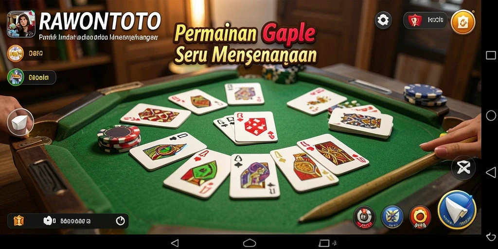 Menampilkan gameplay seru dan menantang dari permainan Gaple RAWONTOTO.