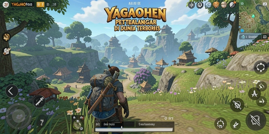 Tangkapan layar dari gameplay YAGAOHEN yang menunjukkan petualangan di dunia terbuka.